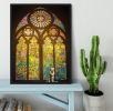 Banksy Stained Glass Window Framed Print