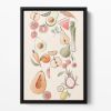 Tropical Vegetable illustration Lock Floating Framed Canvas