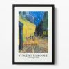 Cafe Terrace At Night Titled Floating Framed Canvas