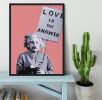 Banksy Love Is The Answer Red Framed Print