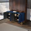 Retro Style Sideboard with Adjustable Shelves,Rectangular Metal Handles and Legs for Kitchen,Living room,and Dining Room