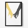 Hands Pinky Floating Framed Canvas
