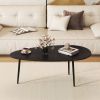 Oval Coffee Table Mid Century Center Table with Sturdy Metal Construction