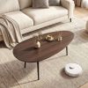 Oval Coffee Table Mid Century Center Table with Sturdy Metal Construction