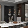 Modern Raindrop Pendant Lights, Pendant Lights for Kitchen Island, Brass Rod Dining Room Light Fixture, Clear Solid Raindrop Chandelier