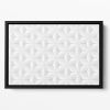 Elegant White Geometric Background Floating Framed Canvas