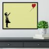 Banksy Balloon Heart Girl Yellow Framed Print