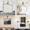 24-Inch LED Bathroom Vanity Light Fixture, 3000K Black Vanity Lighting with Frosted Acrylic Lampshade
