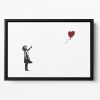 Banksy Balloon Heart Girl Floating Framed Canvas