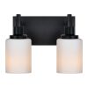Black Bathroom Light Fixtures, Vanity Lights for Mirror with Milky White Glass Shade