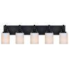 Black Bathroom Light Fixtures, Vanity Lights for Mirror with Milky White Glass Shade