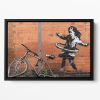 banksy Hula Hoop Girl Floating Framed Canvas