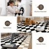 Checkered Washable Rug Runners for Hallways Non Slip,2x7 Black Kitchen Bathroom Runner Rug