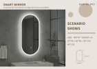 Tempered Glass Frame Mirror with Anti-Fog and Anti-Shatter Features,20"x28" Rectangular Wall-Mounted Bathroom Mirror