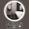 Tempered Glass Frame Mirror, 20" Anti-Fog & Anti-Shatter Rectangular Bathroom Wall-Mounted Mirror, Combing Mirror with Metal Frame and Round Corners