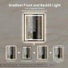 Tempered Glass Frame Mirror for Bedroom, 20 "x28" Triple Color Temperature/RGB, Smart Touch Button Lighting Control