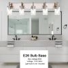 5-Light Bathroom Vanity Light, Modern Matte Black/ Brushed Nickel Wall Sconce Lighting with Clear Glass Shade
