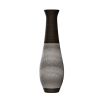 39-Inch Tall Standing Designer Floor Vase - Durable Artificial Rattan - Elegant Two-Tone Dark Brown Finish - Ideal Decor Accent for Living Room