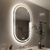 Tempered Glass Frame Mirror with Anti-Fog and Anti-Shatter Features,20"x28" Rectangular Wall-Mounted Bathroom Mirror