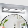 Modern Chrome LED Vanity Light, 4-Lights Wall Sconce for Bathroom and Mirror, Sleek Minimalist Design, Energy-Efficient, Easy to Install
