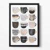Pretty Coffee Cups Floating Framed Canvas
