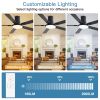 52 in. Integrated LED Farmhouse Indoor/Outdoor Black Smart Ceiling Fan with Remote Control