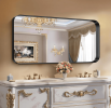 Tempered Glass Frame Mirror with Anti-Fog and Anti-Shatter Features 24 "x30" Bathroom Mirror, Rectangular Mirror, Wall-Mounted Bathroom Frame Mirror