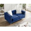 Velvet Upholstery Tufted Sofa Crystal Feet Loveseat Removable Cushion