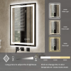 Tempered Glass Frame Mirror for Bedroom, 20 "x28" Triple Color Temperature/RGB, Smart Touch Button Lighting Control