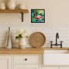 Flamingo Framed Metal Print Bathroom, Kitchen, Office, Home Decor Wall Art Ready to Hang, Square, 8X8