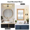 24-Inch LED Bathroom Vanity Light Fixture, 3000K Black Vanity Lighting with Frosted Acrylic Lampshade