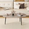 Oval Coffee Table Mid Century Center Table with Sturdy Metal Construction