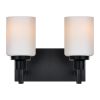 Black Bathroom Light Fixtures, Vanity Lights for Mirror with Milky White Glass Shade