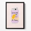 Strawberry Lemonade Floating Framed Canvas