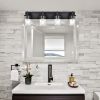 Rustic Wall Light Fixture in Matte Black Finish, 2/3/4/5/6 Light Bathroom Vanity Lighting with Clear Glass Shade