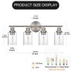 5-Light Bathroom Light Fixtures, Brushed Nickel Modern Vanity Lights Over Mirror with Clear Glass Shade