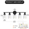 5-Light Bathroom Light Fixtures, Brushed Nickel Modern Vanity Lights Over Mirror with Clear Glass Shade