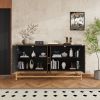 Retro Style Sideboard with Adjustable Shelves,Rectangular Metal Handles and Legs for Kitchen,Living room,and Dining Room