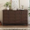 Sideboard with 4 Door Large Storage Buffet with Adjustable Shelves and Metal Handles for Kitchen,Living Room,Dining Room