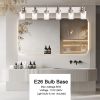 6-Light Bathroom Vanity Light, Modern Matte Black/ Brushed Nickel Wall Sconce Lighting with Clear Glass Shade