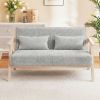 Loveseat Sofa for Small Spaces with Throw Pillows Rubber Wood Frame Padded Seat
