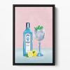 Gin Cocktail Floating Framed Canvas