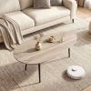 Oval Coffee Table Mid Century Center Table with Sturdy Metal Construction