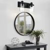 Rustic Wall Light Fixture in Matte Black Finish, 2/3/4/5/6 Light Bathroom Vanity Lighting with Clear Glass Shade
